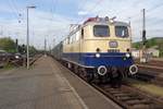E 10 1239 enters Trier with a special train during the Dampfspektakel 2018 on 29 April 2018. 