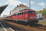 Old stock in new colours: DB 110 416 calls at Nördlingen on 9 June 2009. Nowadays, Go-Ahead bayern has taken over regional services Donauwörth--Aalen, so DB traffic red 110s with passenger trains in revenue earning services are gone now at Nördlingen.