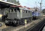 E 44 002 exhibition at Bad Cannstadt; in the background is 110 235-0; October 22nd, 1995.
