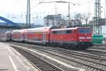 RE 4 from Dortmund is arriving at Aachen Central Station (Hbf) on 11 April 2012.