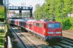 On 21 September 2010 DB 111 060 is about to call at Offenburg. 
