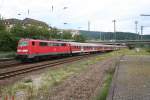 111 194-7 with local train arrives Heidelberg on 13. July 2009.
