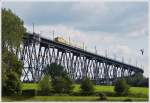 . A track recording train is running on the Rendsburger Hochbrcke in Rendsburg on September 18th, 2013.