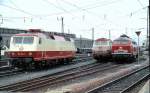 120 004-7, 218 217-8 and 217 017-3 at Nrnberg, June 25th, 1982.
P.S. Stefan Wohlfahrt, and this is my most favorite picture with three rare engines having a meeting at one picture.