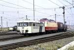 799 711-8 (a class VT 98) and 120 002-1 at Nrnberg-Langwasser, 150 years German railways, September 14th, 1985.