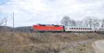 120 137-5 with Intercity near to Urspring, November 21st, 2009.