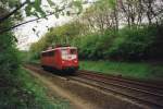 Light running 140 254 at Venlo Bovenste Molen on 26 July 1997.