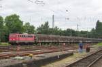 The Henkell-train passes on 30 May 2014 Darmstadt-Kranichstein and is hauled by 140 856. And photographed from the museum area.