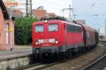 On 16 September 2011 a coal train speeds through Vlklingen. 