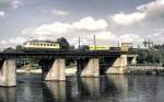 140 with HUPAC train at the Donau bridge at Ulm, June 5th, 1981.
