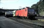 143 283-0 and 111 189-7 at Geislingen/Steige, August 15th, 1997.