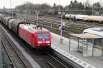 DB 145 040 speeds through Gladbeck West on 7 January 2014.