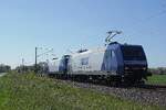 RBH 145 070 hauls a sister loco near St.H�lfe (near Diepholz station) on 23 April 2026.