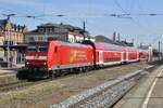 DB 146 111 leaves Offenburg on 22 May 2018. 