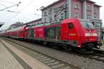 On a grey 3 January 2020, DB 146 236 departs from Singen (Hohentwiel) with a SchwarzwaldBahn to Karlsrühe via Hausach and Offenburg.