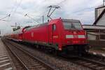 On 29 May 2019 DB Regio 146 218 calls at Bad Krozingen with an RE from Basel.
