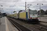 Metronom 146-03 quits Celle with a Hamburg bound semi-fast on 21 September 2025.