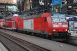 On 23 September 2025 DB Regio 146 115 is about to quit Hamburg Hbf.