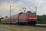 On 16 July 2026 DB Regio 146 118 hauls a regional train near Buldern.