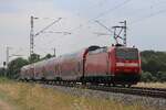 On 16 July 2026 DB Regio 146 112 pushes a regional train near Buldern.