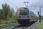 IC service from Emden with 147 584 passes Salzbergen on 20 April 2024.