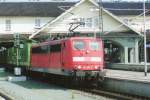 151 057 with the Hangartner in Darmstadt Hbf on 26 May 2007.