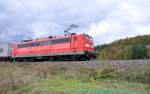 151 048-6 at Swabian Alb near to Amstetten, October 14th, 2009.