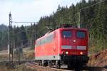 151 001-5 DB near Steinbach heading to Probstzella 12/11/2014.