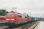 ON 20 May 2003 DB 151 020 hauls a container train through Passau Hbf into Austria-one of the few trains to enter Austria due to a warning strike by national carrier �BB.