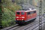 151 148-4 is returning from pushing service a heavy goods train at Geislinger Steige, September 25th, 2010.