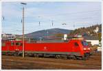 The 152 104-6 (a Siemens ES 64 F) of the DB Schenker Rail Deutschland AG parked on 01.19.2014 in Kreuztal.