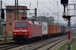 DB 152 010 passes Rosenheim on 3 April 2017.