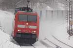 152 147-5 with a container train at Geislinger Steige, February 13th, 2009.