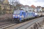 152 138-4  Albatros  with container train at Ulm, February 26th, 2010.