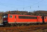 155 024-3 of the DB Schenker Rail parked on 19.11.2011 in Kreuztal.