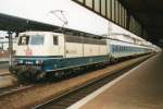 Scanned picture of 181 212, baptised 'LUXEMBOURG' with IR to Luxembourg Gare Central at Trier Hbf on 27 April 1998.