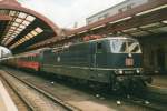 DB 181 210 readies herself to pull the EC-Mozart to Stuttgart Hbf at Strassbourg Gare Centrale on 31 July 1999.