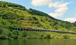 . The IC 134  Ostfriesland   Norddeich Mole - Luxembourg City is running on the viaduct near Pnderich on June 21st, 2014.