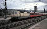 181 225-4 with Eirocity  Mozart  from Vienna to Paris at Stuttgart, October 1983.