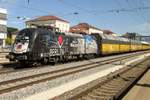 U2-060 hauls a TX Log car train through Regensburg Hbf on 17 September 2015.