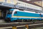 On 15 May 2012 Arriva 183 005 stands in Regensbujrg Hbf.