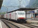 CrossRail 185 578 with two sisters and intermodal train at Erstfeld on 7 June 2009.