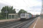 EVB 185 673 speeds through Celle on 31 May 2012.