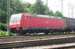 185 345 passes through a sunlit Koblenz-Ltzel on 2 June 2012.

