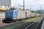 On 2 June 2012 185 535 passes through Koblenz Hbf.