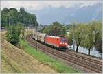 The DB 185 111-2 wiht the Novelis-Cargo Train from Sierre to Göttigen by Villeneuve. 

24.07.2020