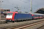 Who's afraid of red, white and blue? With an improvised EDuroBahn service (due to the late commissioning of the electric Flits), 185-CL-003 stands in Hagen Hbf on 13 March 2010.