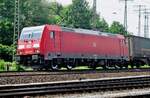 The annually held loco parade at Koblenz-Lützel sometimes gets an addendum due to the passing freights, like 185 345 accomplished at Lützel on 2 June 2012.