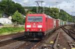 Much zooming at the platform at Remagen was ideal to photograph 185 271 with her intermodal train toward Koblenz on 8 June 2017.