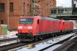 On 20 February 2026 DB Cargo 185 040 sems to bank a DB Class 185.2 through Hamburg-Harburg.